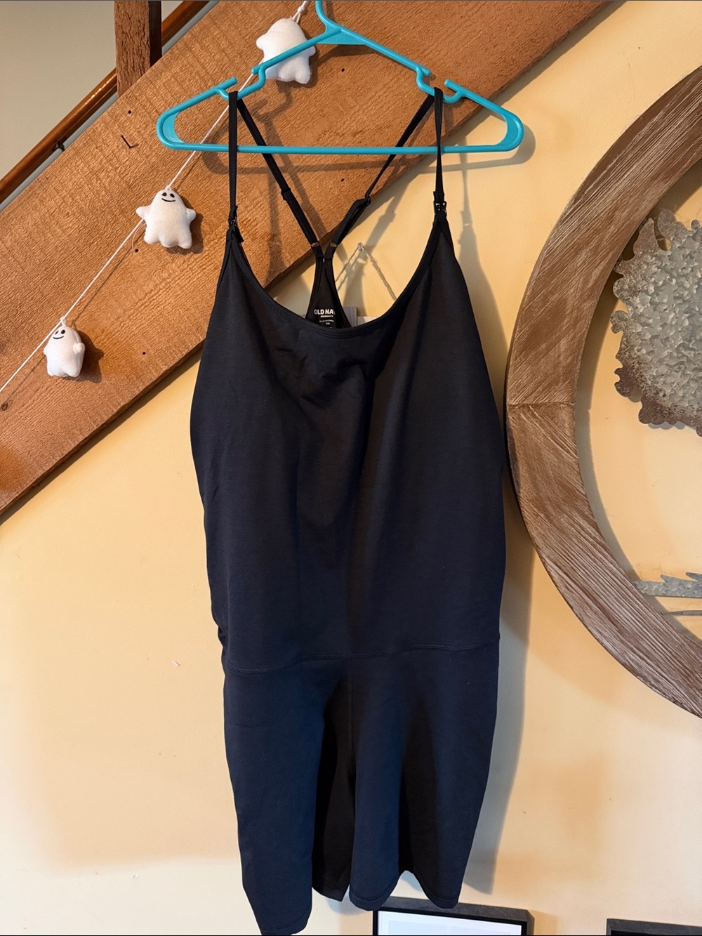 Old Navy Black Strappy Romper with Crossback Detail